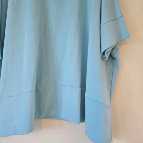 NWT Pretty Aqua Blue SS Pullover Hoodie Worshop Republic Clothing XL - Picture 8 of 16